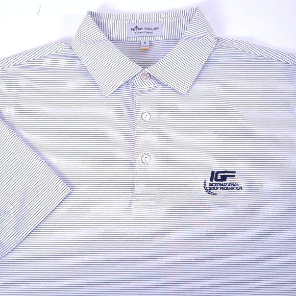 Peter Millar Other - Peter Millar Golf Shirt M Summer Comfort White Striped